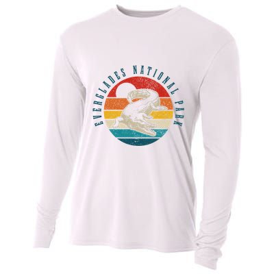 Everglades National Park Florida Vintage Alligator Crocodile Cooling Performance Long Sleeve Crew