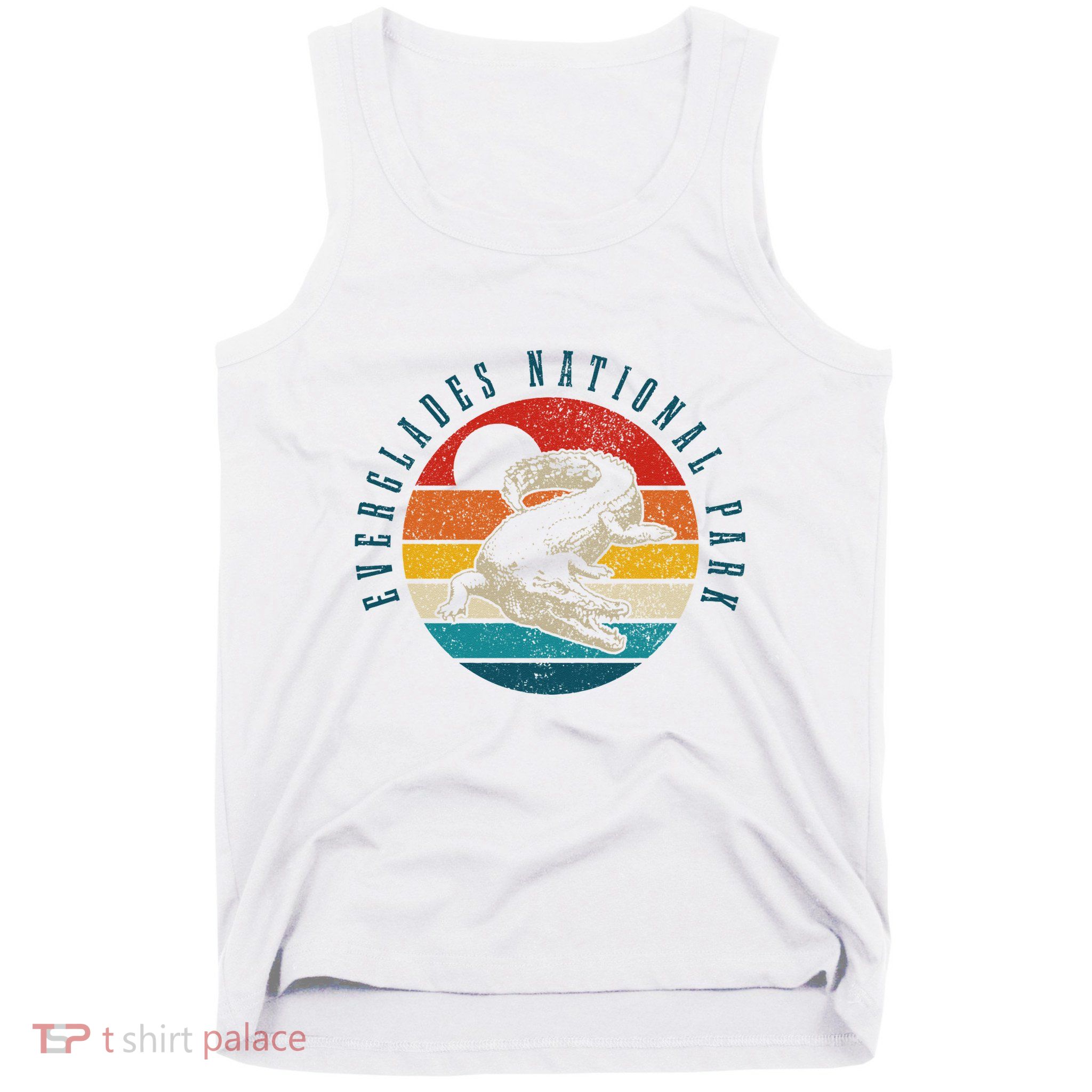 Everglades National Park Florida Vintage Alligator Crocodile Tank Top