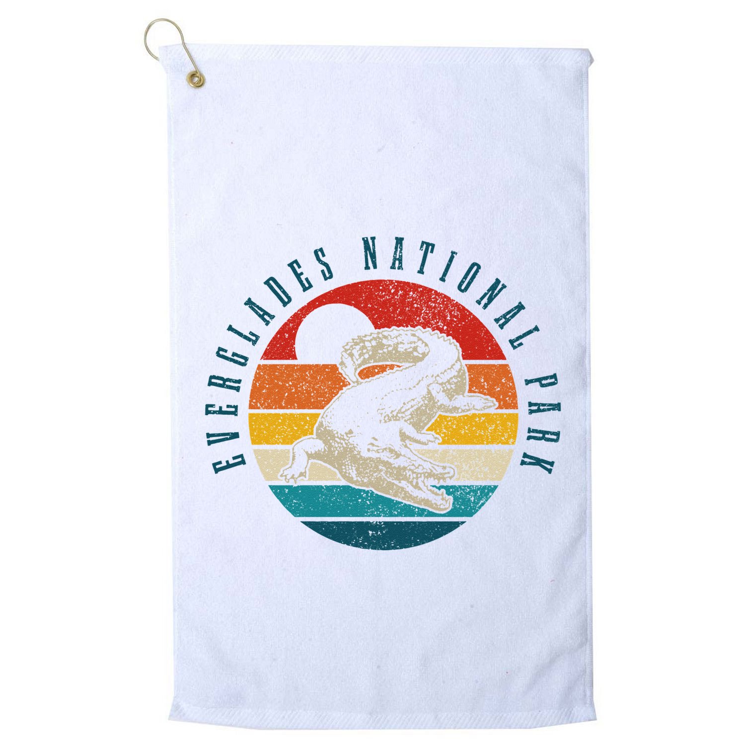 Everglades National Park Florida Vintage Alligator Crocodile Golf Towel