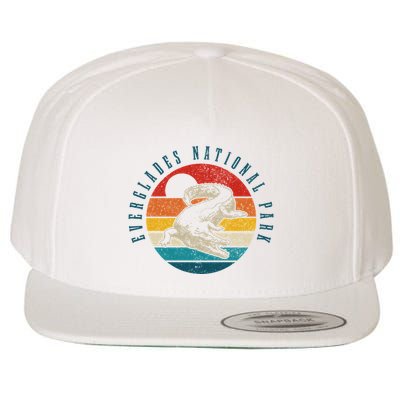 Everglades National Park Florida Vintage Alligator Crocodile Wool Snapback Cap