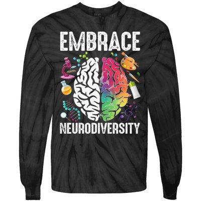 Embrace Neurodiversity puzzle ASD Awareness Tie-Dye Long Sleeve Shirt