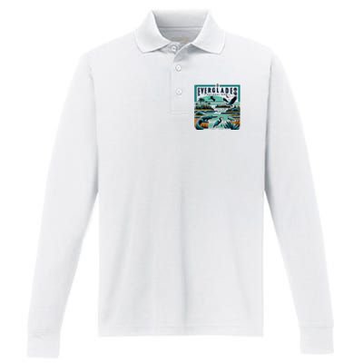 Everglades National Park Florida Modern Performance Long Sleeve Polo