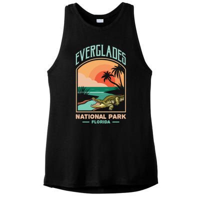 Everglades National Park Us Crocodile Florida Alligators Gift Ladies PosiCharge Tri-Blend Wicking Tank