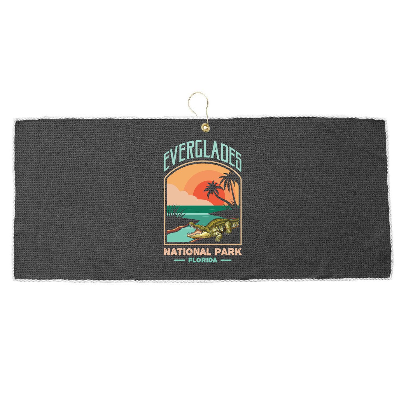 Everglades National Park Us Crocodile Florida Alligators Gift Large Microfiber Waffle Golf Towel