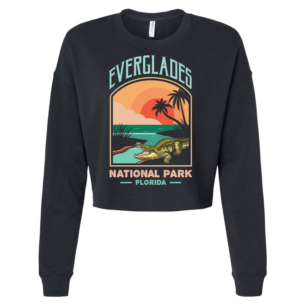 Everglades National Park Us Crocodile Florida Alligators Gift Cropped Pullover Crew
