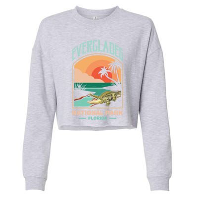 Everglades National Park Us Crocodile Florida Alligators Gift Cropped Pullover Crew