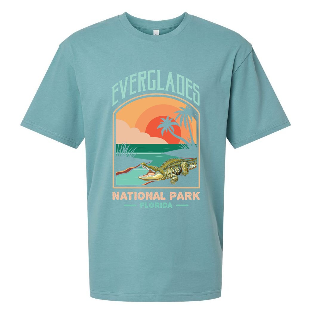 Everglades National Park Us Crocodile Florida Alligators Gift Sueded Cloud Jersey T-Shirt