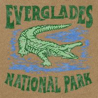 Everglades National Park Florida Retro Alligator Cotton Canvas Backpack