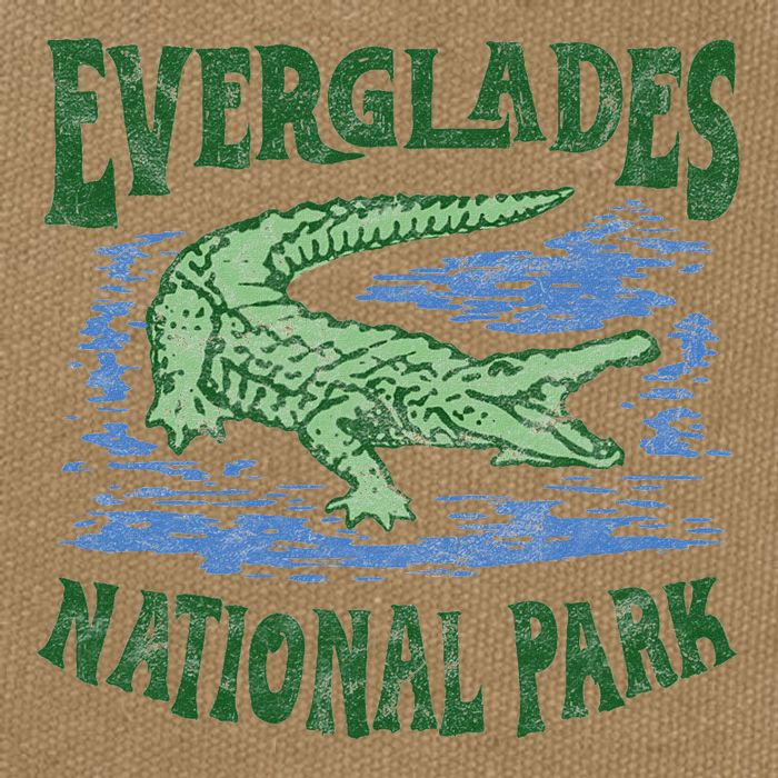 Everglades National Park Florida Retro Alligator Cotton Canvas Backpack