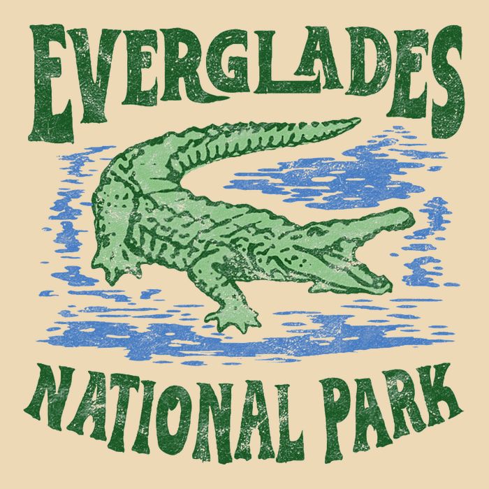 Everglades National Park Florida Retro Alligator Drawstring Bag