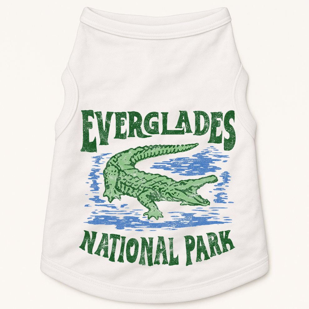 Everglades National Park Florida Retro Alligator Doggie Tank