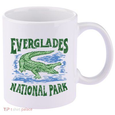 Everglades National Park Florida Retro Alligator 11oz C Handle Ceramic Mug