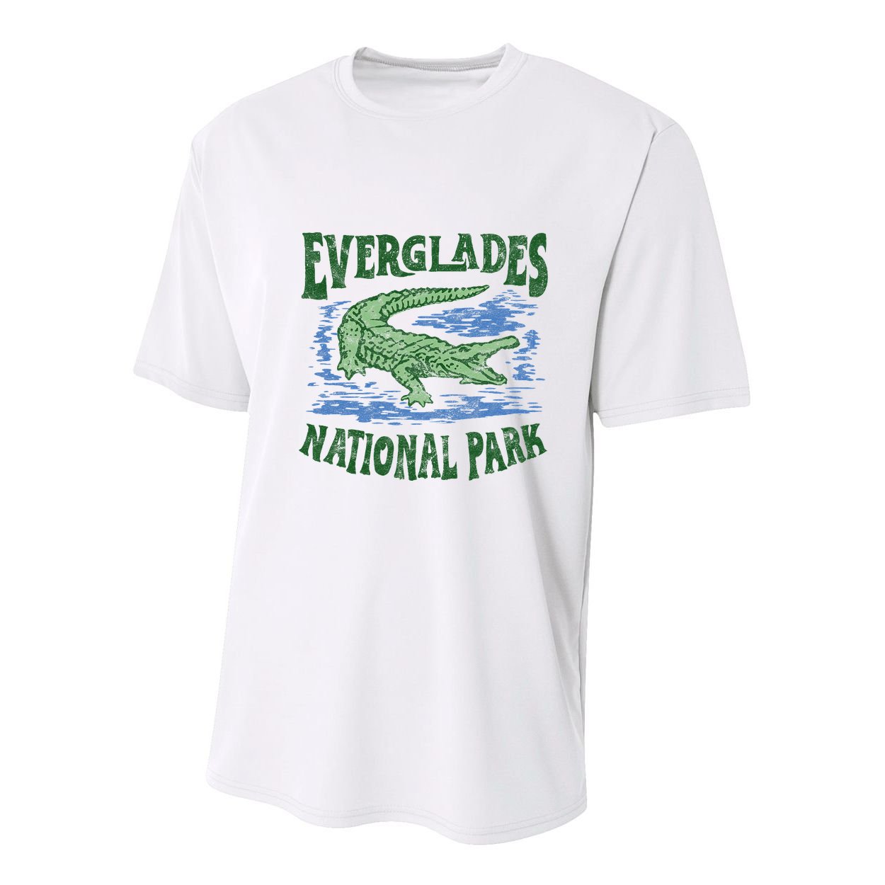 Everglades National Park Florida Retro Alligator Youth Performance Sprint T-Shirt
