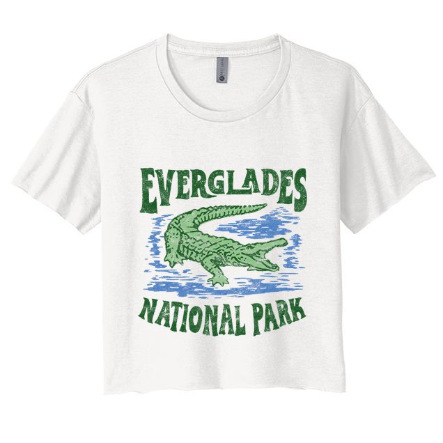 Everglades National Park Florida Retro Alligator Crop Top