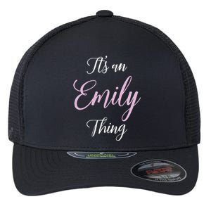 Emily Name Personalized Women Girl Pink Black Cute Flexfit Unipanel Trucker Cap