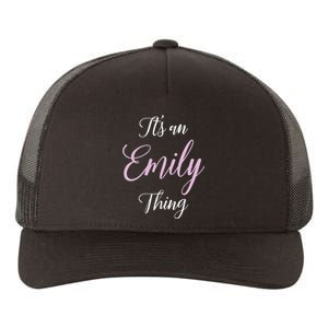 Emily Name Personalized Women Girl Pink Black Cute Yupoong Adult 5-Panel Trucker Hat