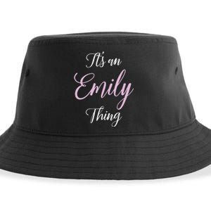 Emily Name Personalized Women Girl Pink Black Cute Sustainable Bucket Hat