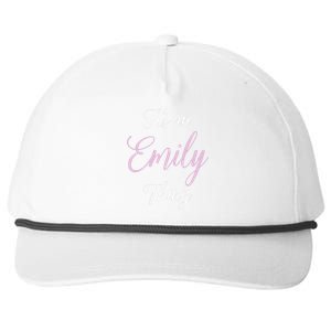 Emily Name Personalized Women Girl Pink Black Cute Snapback Five-Panel Rope Hat