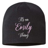 Emily Name Personalized Women Girl Pink Black Cute Sustainable Beanie