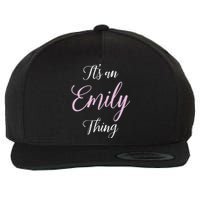 Emily Name Personalized Women Girl Pink Black Cute Wool Snapback Cap