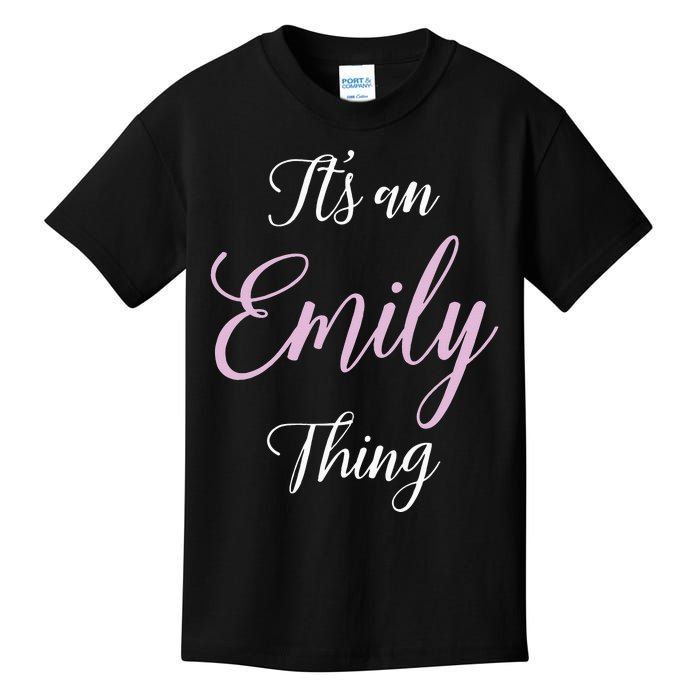 Emily Name Personalized Women Girl Pink Black Cute Kids T-Shirt