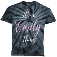 Emily Name Personalized Women Girl Pink Black Cute Kids Tie-Dye T-Shirt