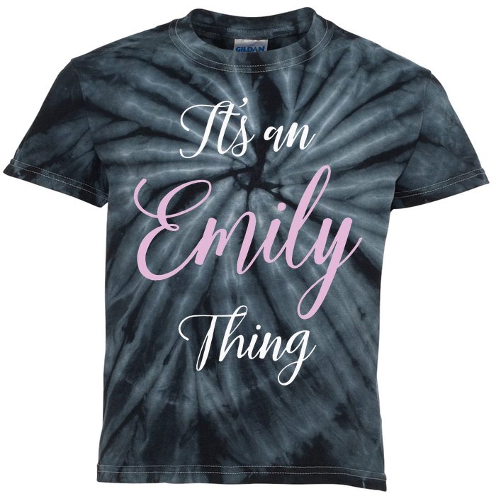 Emily Name Personalized Women Girl Pink Black Cute Kids Tie-Dye T-Shirt