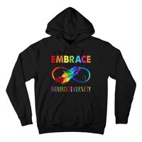 Embrace Neurodiverity Rainbow Infinity Feather Autism Hoodie