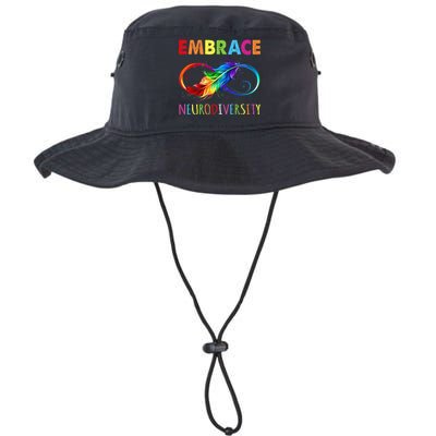 Embrace Neurodiverity Rainbow Infinity Feather Autism Legacy Cool Fit Booney Bucket Hat