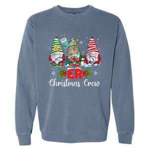 Er Nurse Squad Gnomies Nurse Christmas Gnomes Crew Xmas Garment-Dyed Sweatshirt