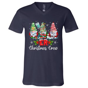 Er Nurse Squad Gnomies Nurse Christmas Gnomes Crew Xmas V-Neck T-Shirt