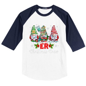 Er Nurse Squad Gnomies Nurse Christmas Gnomes Crew Xmas Baseball Sleeve Shirt