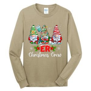 Er Nurse Squad Gnomies Nurse Christmas Gnomes Crew Xmas Tall Long Sleeve T-Shirt