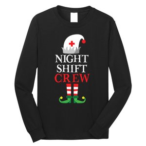 Elf Nursing Shirts Women Christmas Nurse Night Shift Crew Long Sleeve Shirt