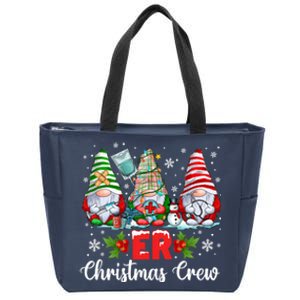 Er Nurse Squad Gnomies Nurse Christmas Gnomes Crew Xmas Zip Tote Bag