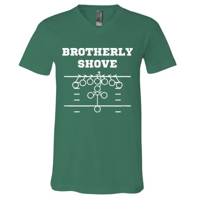 Eagles Nick Sirianni Brotherly Shove V-Neck T-Shirt