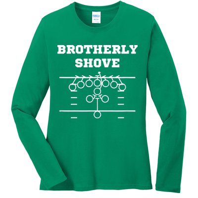 Eagles Nick Sirianni Brotherly Shove Ladies Long Sleeve Shirt