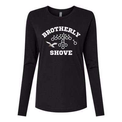 Eagles Nick Sirianni Brotherly Shove Womens Cotton Relaxed Long Sleeve T-Shirt