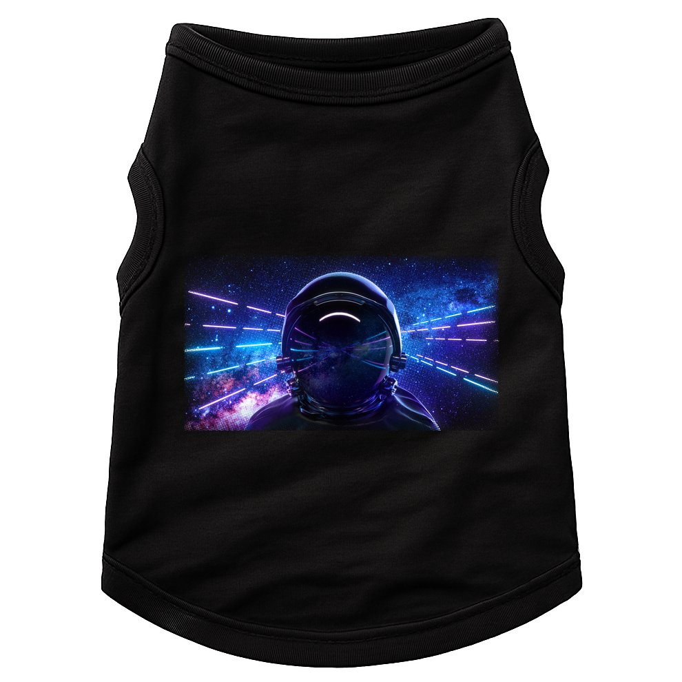 Eighties Neon Space Astronaut Doggie Tank
