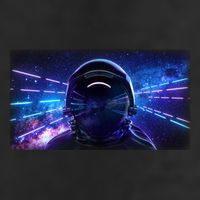 Eighties Neon Space Astronaut Adult Drive Performance Visor