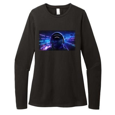 Eighties Neon Space Astronaut Womens CVC Long Sleeve Shirt