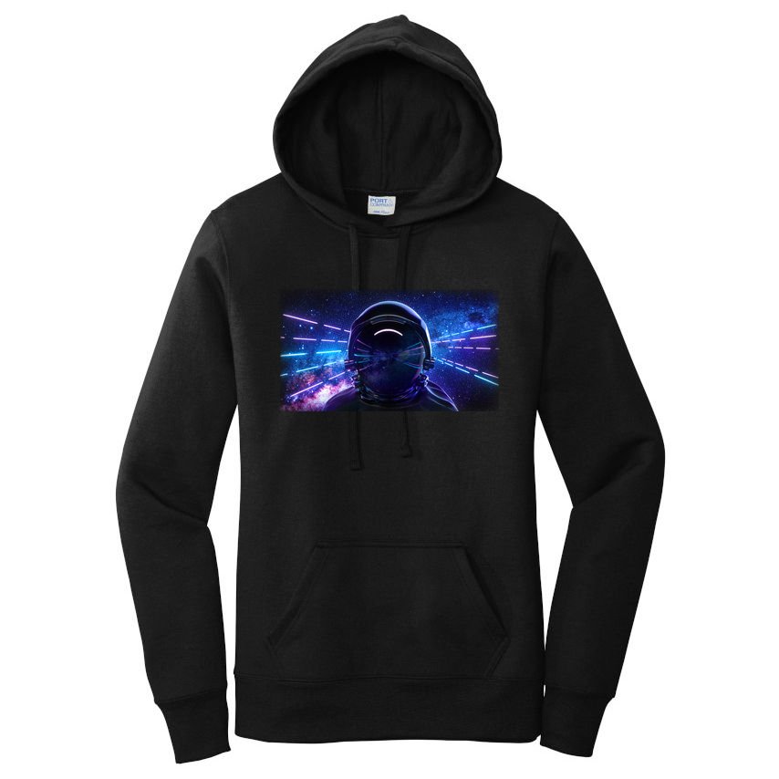 Eighties Neon Space Astronaut Women's Pullover Hoodie
