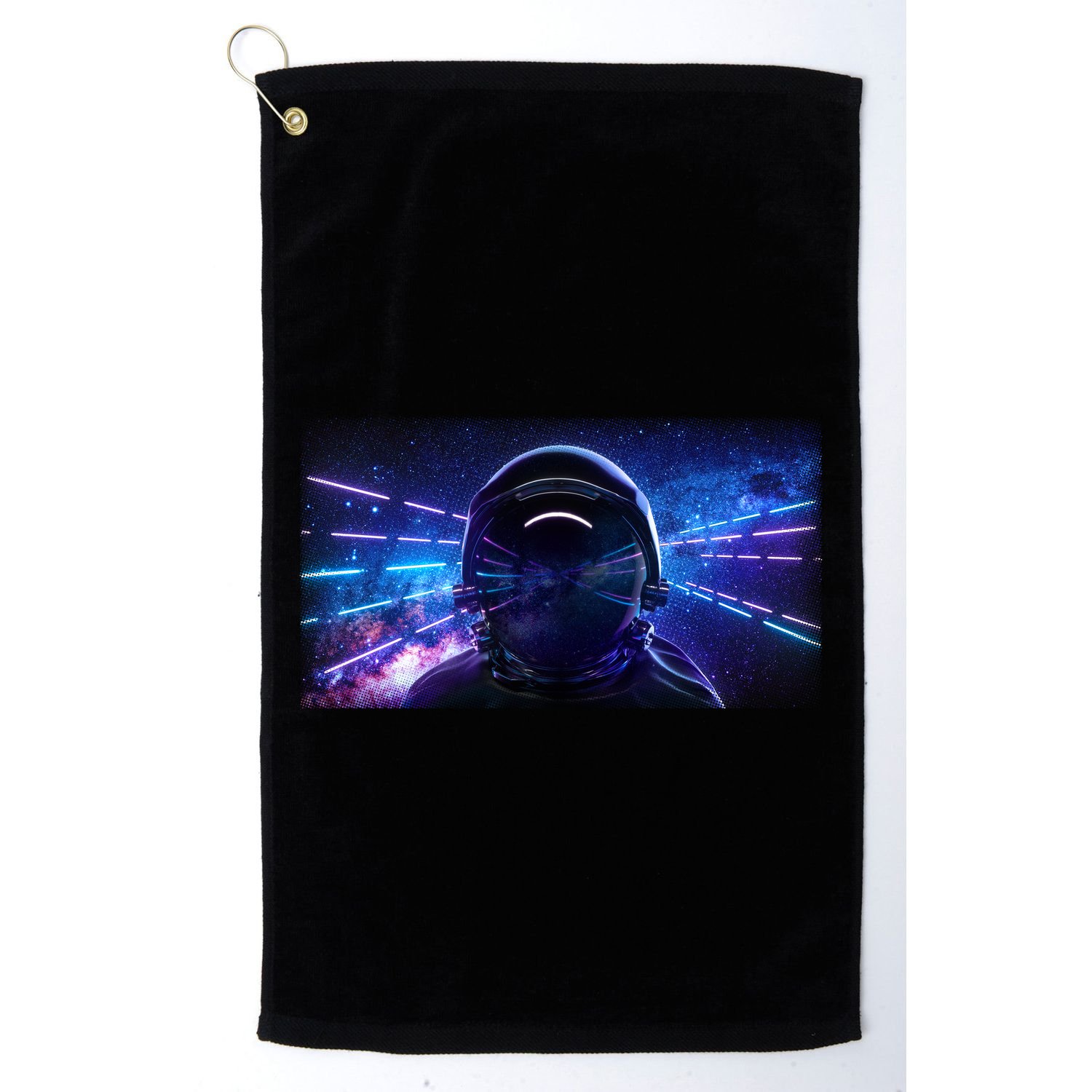Eighties Neon Space Astronaut Golf Towel