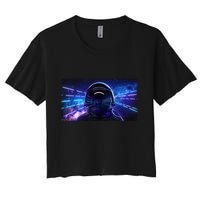 Eighties Neon Space Astronaut Crop Top