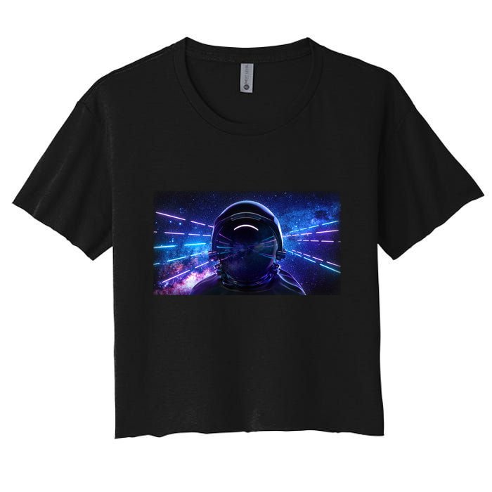 Eighties Neon Space Astronaut Crop Top