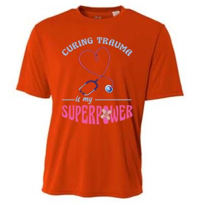 Er Nurse Superpower Emergency Room Nurse Nursing School Gift Cooling Performance Crew T-Shirt