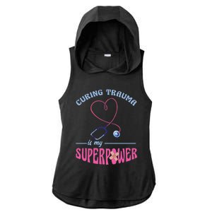 Er Nurse Superpower Emergency Room Nurse Nursing School Gift Ladies PosiCharge Tri-Blend Wicking Draft Hoodie Tank