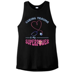 Er Nurse Superpower Emergency Room Nurse Nursing School Gift Ladies PosiCharge Tri-Blend Wicking Tank