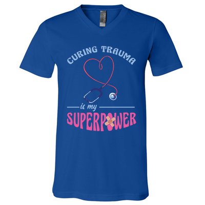 Er Nurse Superpower Emergency Room Nurse Nursing School Gift V-Neck T-Shirt