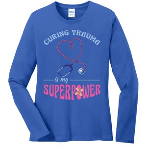 Er Nurse Superpower Emergency Room Nurse Nursing School Gift Ladies Long Sleeve Shirt